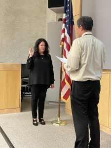 Ericka Montagino being sworn in 